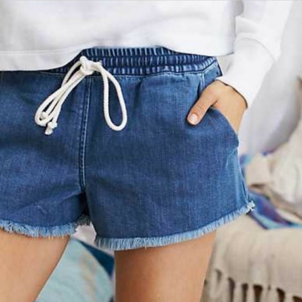 Aerie | Mid-rise chambray shorts with drawstring
